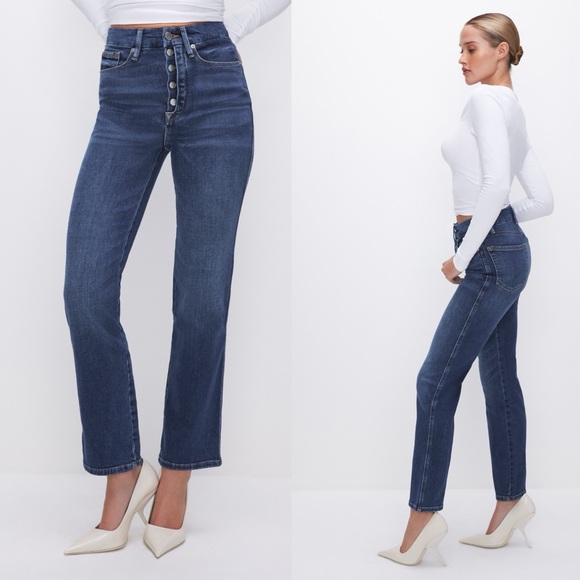 Good American Good Curve Straight Leg Jeans in Indigo593 - Picture 9 of 9